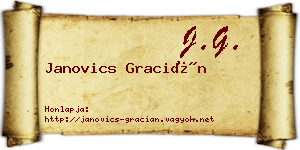 Janovics Gracián névjegykártya